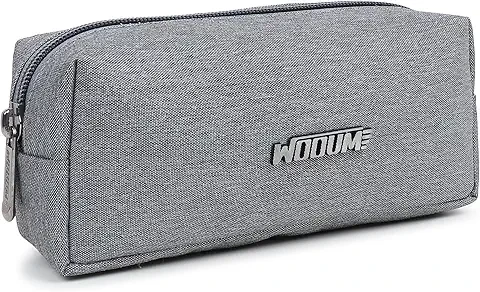 Wooum Stationary Holder, Accessories Pouch for Stationary & Cosmetics, High Capacity Pencil Bag, Large Pencil Case, Pen & Pencil Case for School, College and Office, Light Grey Stationary Pouch