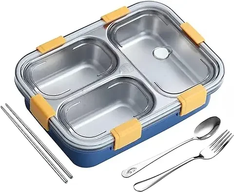 PRIME DEALS Lunch Box Sealed Leakage Proof Stainless Steel Lunch Box with Fork,