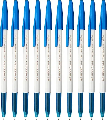 Reynolds 045 Ball Pens | Fine Point (0.7mm) | Blue Ink | 10 Count