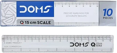 Doms Q Series 15cm Transparent Scale | Precise Marking For Accurate Results | Durable & Strong Plastic Prevents Breakage | Pack of 10 Pieces